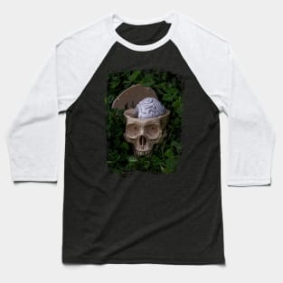 Use your brain-Skull on the grass-Humor Baseball T-Shirt